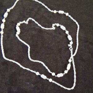 Vintage Sarah Coventry Silvertone Beaded Filigree Necklace